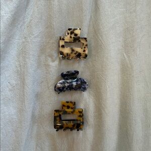 Tortoise Shell Hair Clip Trio